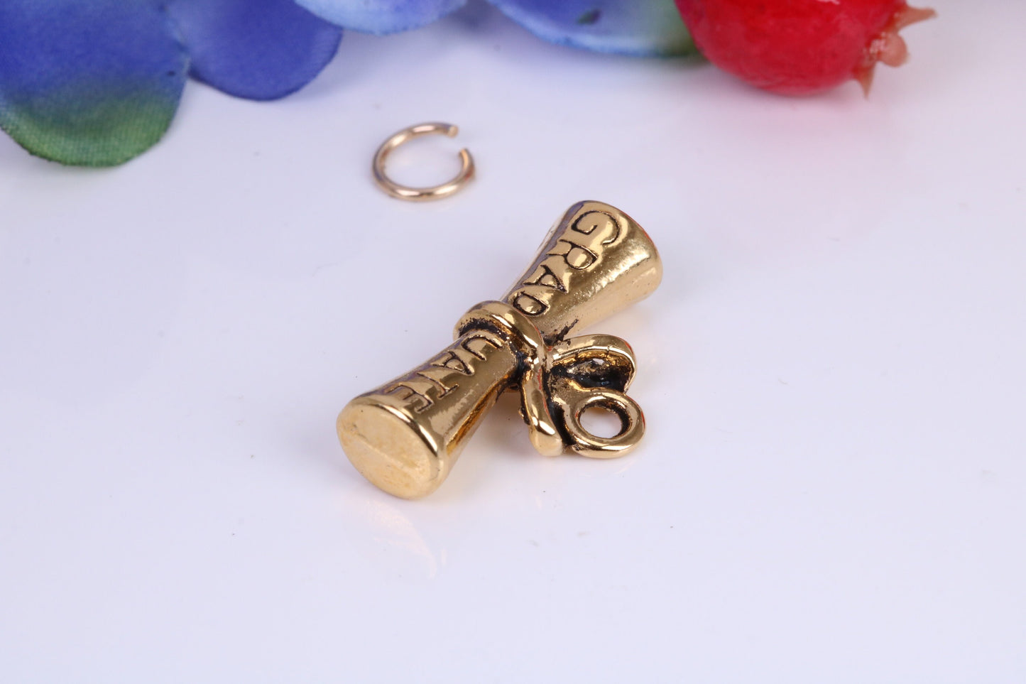Graduation Charm, Traditional Charm, Made From Solid Yellow Gold with British Hallmark