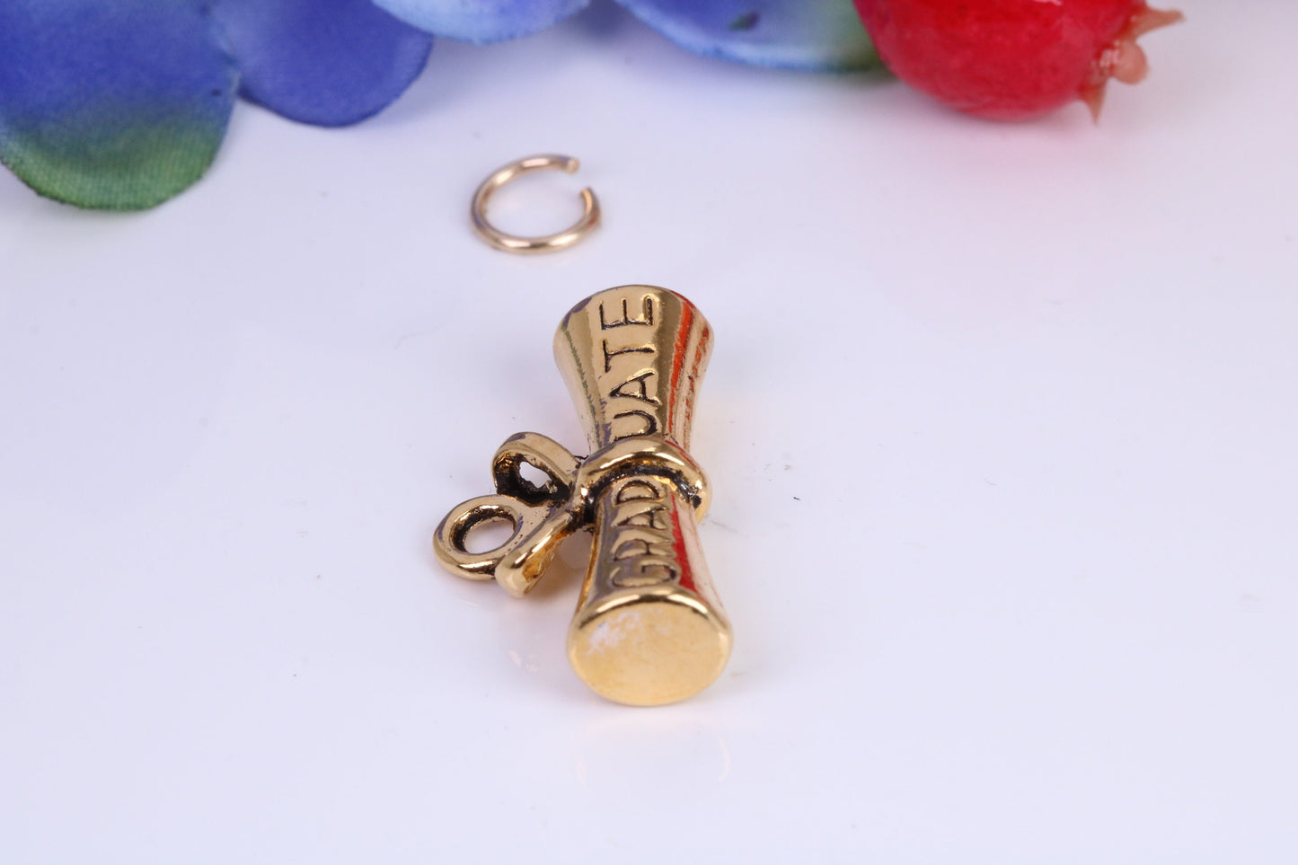 Graduation Charm, Traditional Charm, Made From Solid Yellow Gold with British Hallmark