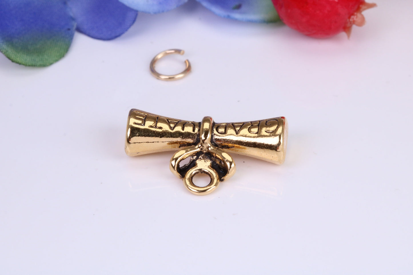 Graduation Charm, Traditional Charm, Made From Solid Yellow Gold with British Hallmark