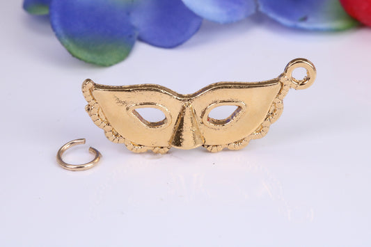 Pantomime Mask Charm, Traditional Charm, Made from Solid Cast Yellow Gold, British Hallmarked