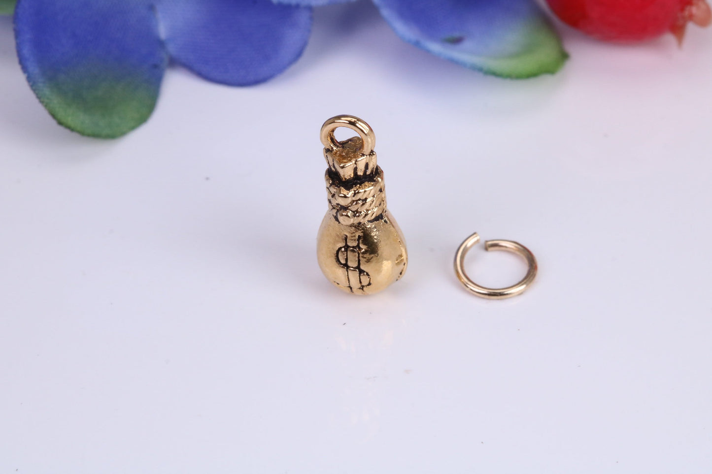 Bag of Money Charm, Traditional Charm, Made from Solid Yellow Gold, British Hallmarked