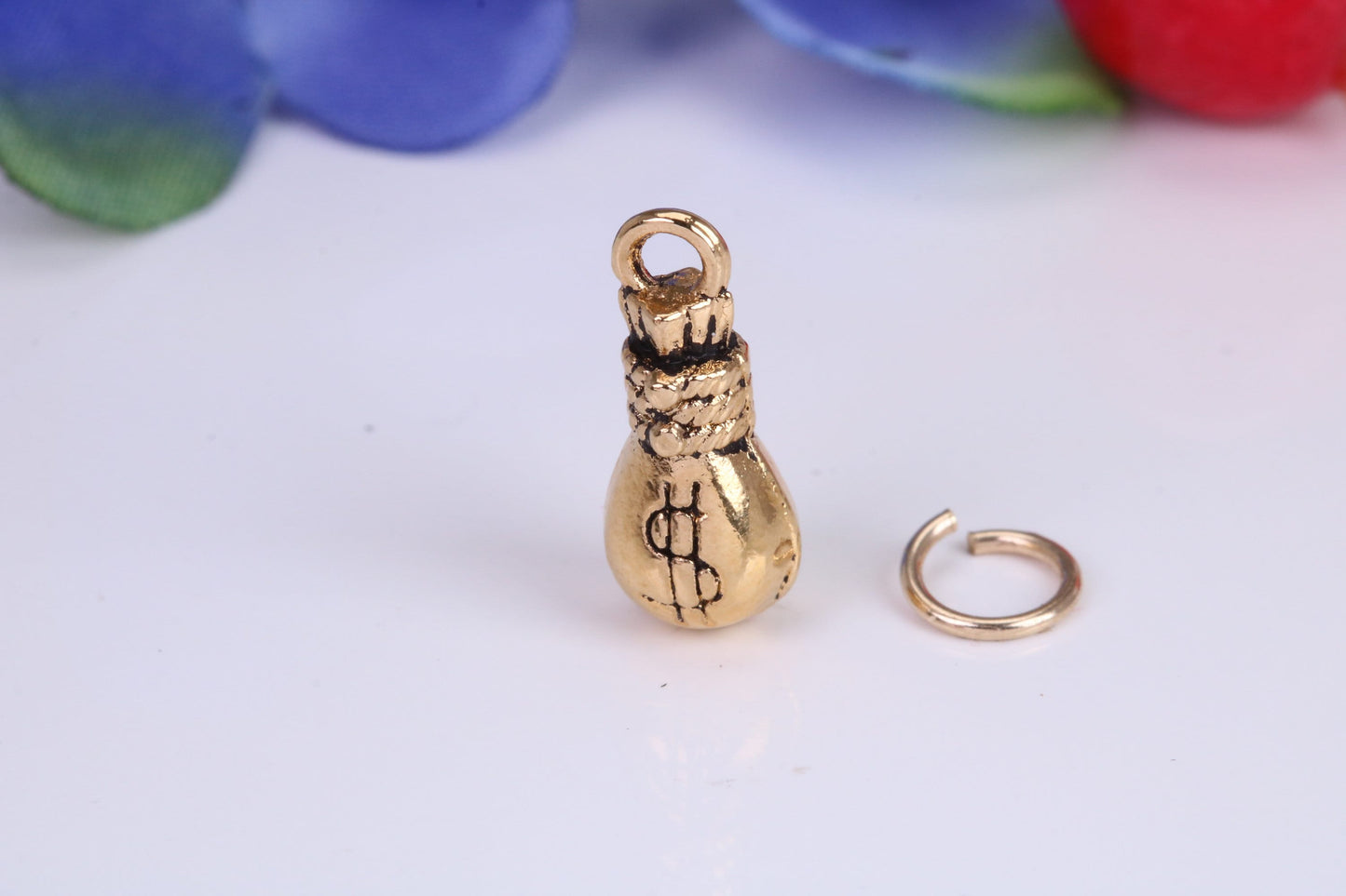 Bag of Money Charm, Traditional Charm, Made from Solid Yellow Gold, British Hallmarked