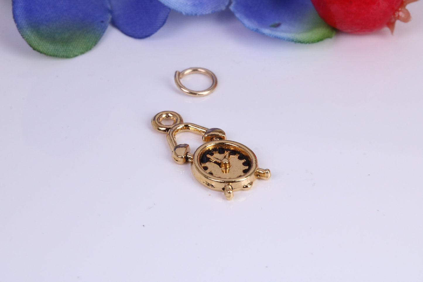 Mantle Clock Charm, Traditional Charm, Made from Solid Yellow Gold, British Hallmarked