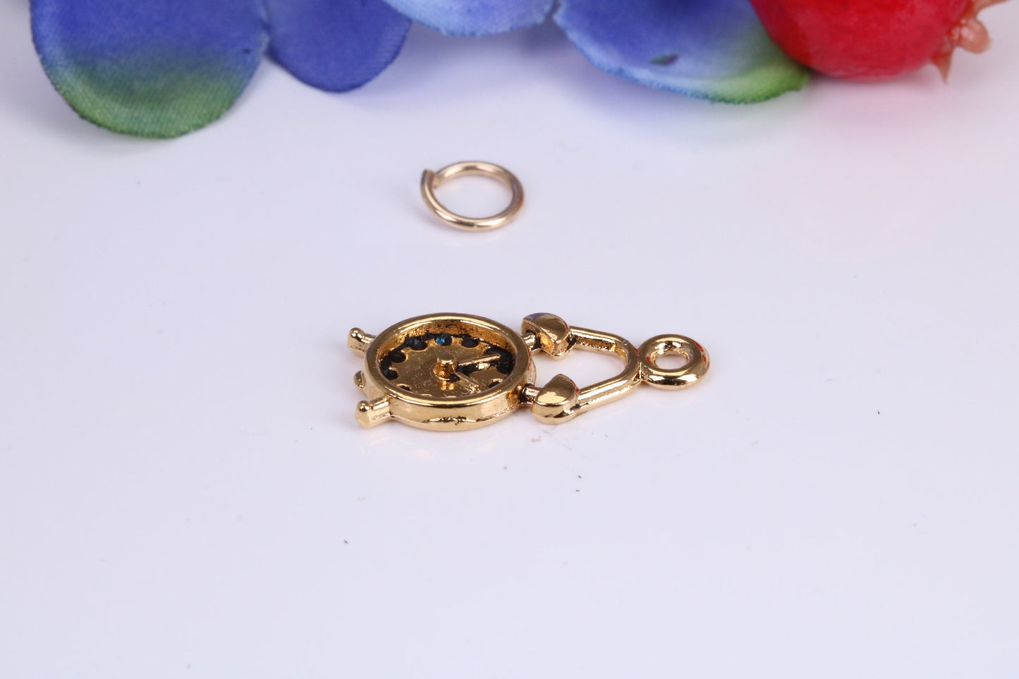 Mantle Clock Charm, Traditional Charm, Made from Solid Yellow Gold, British Hallmarked