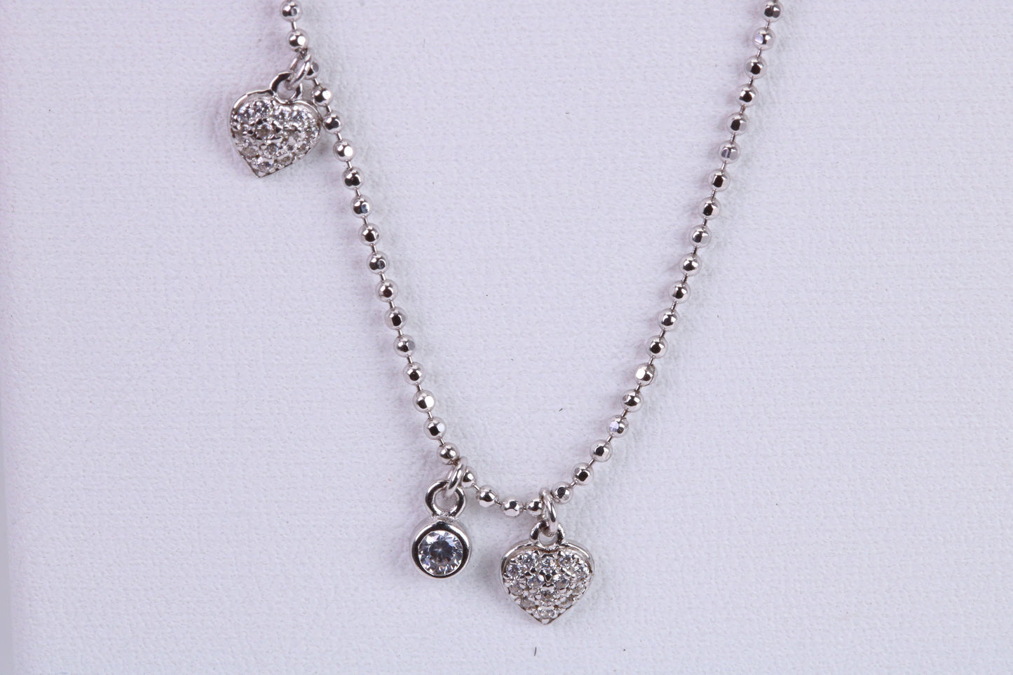 Diamond White Cubic Zirconia set Necklace, made from solid Sterling Silver