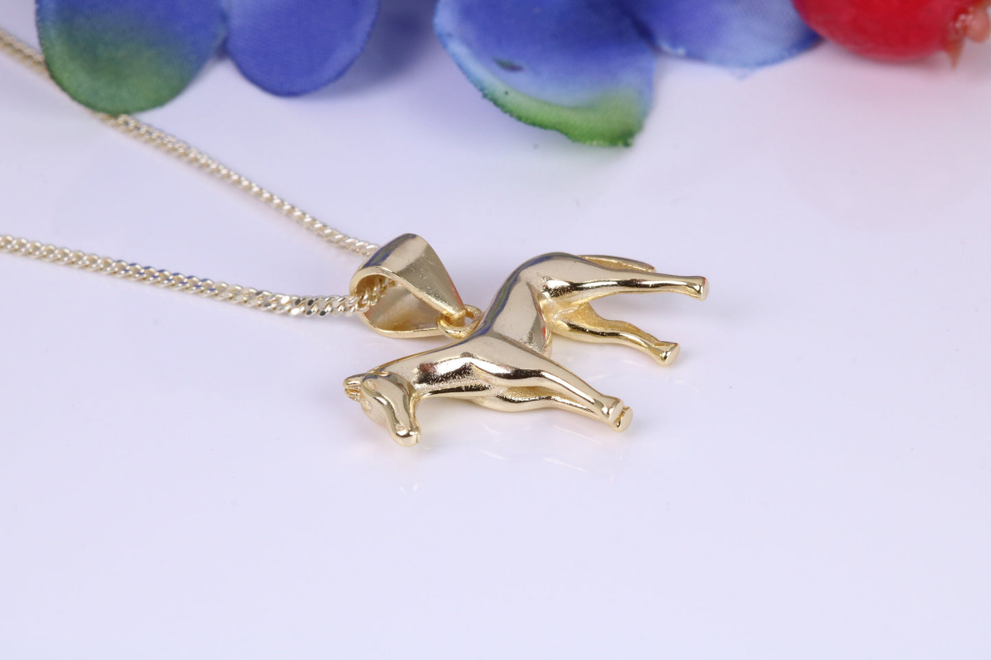 Horse Necklace, Made from solid Sterling Silver, 18ct Yellow Gold Plated