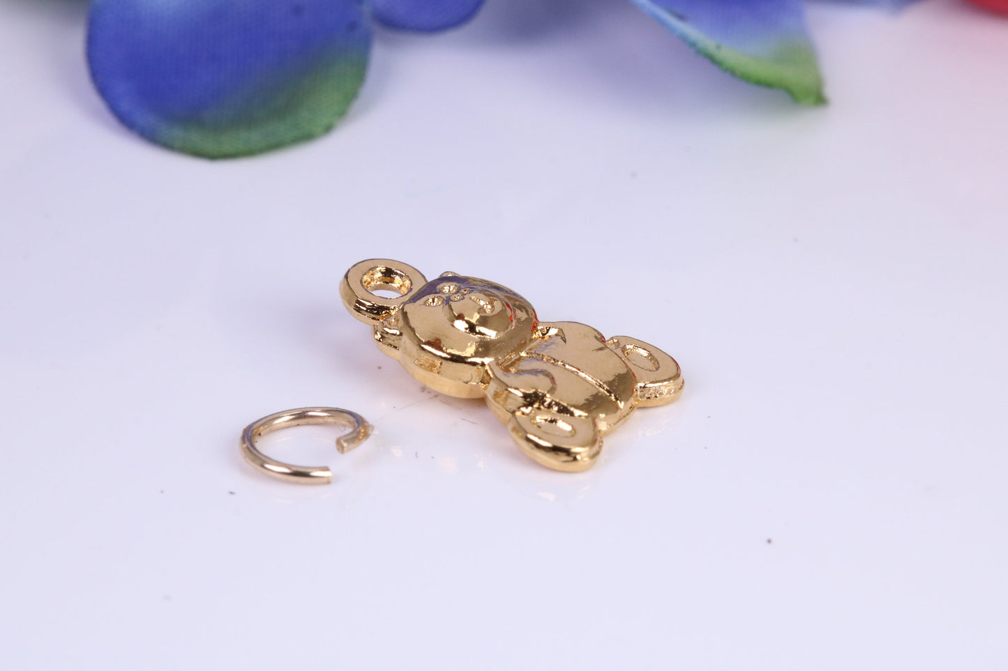 Teddy Bear Charm, Traditional Charm, Made from Solid Cast Yellow Gold, British Hallmarked
