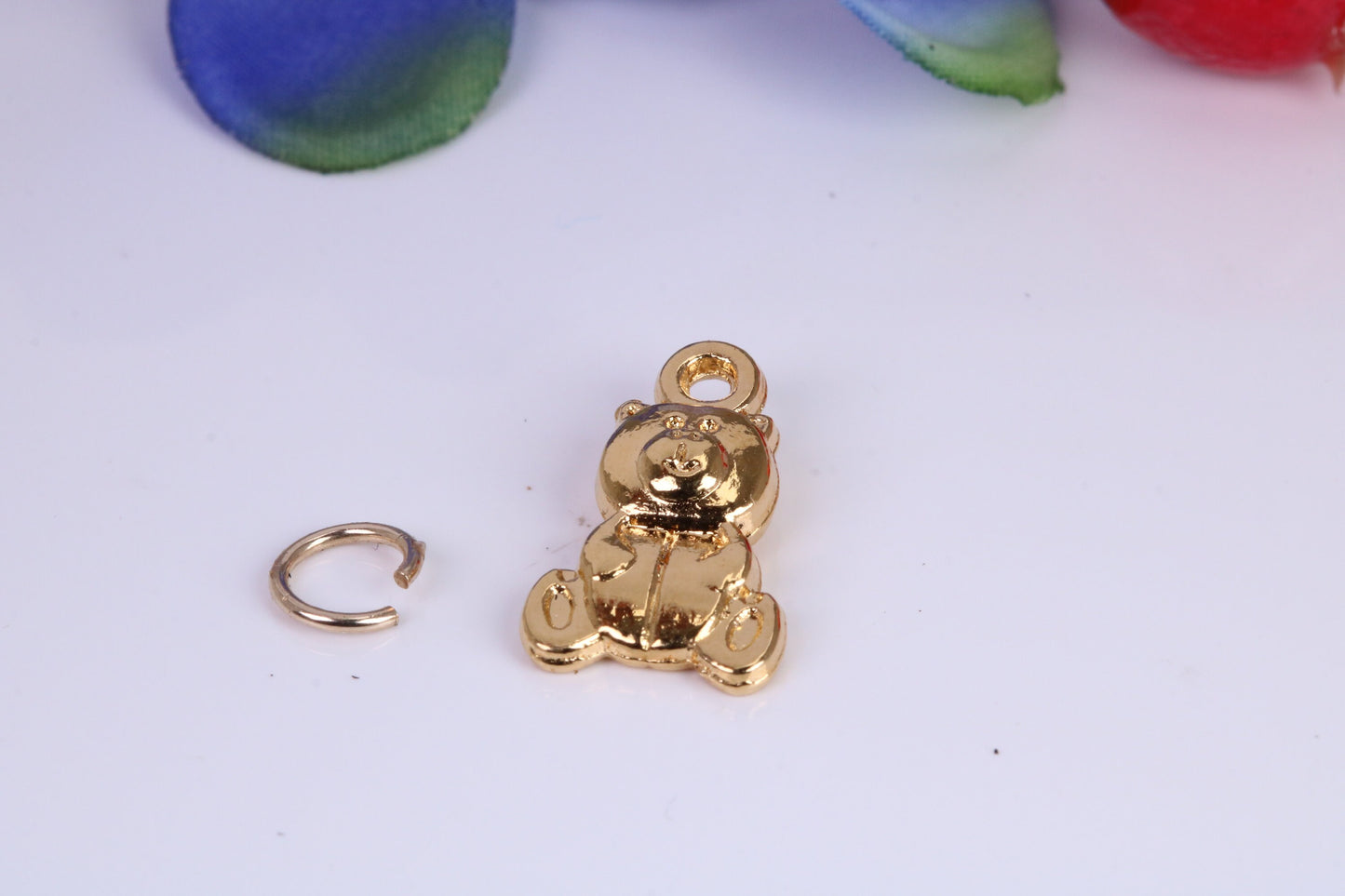 Teddy Bear Charm, Traditional Charm, Made from Solid Cast Yellow Gold, British Hallmarked
