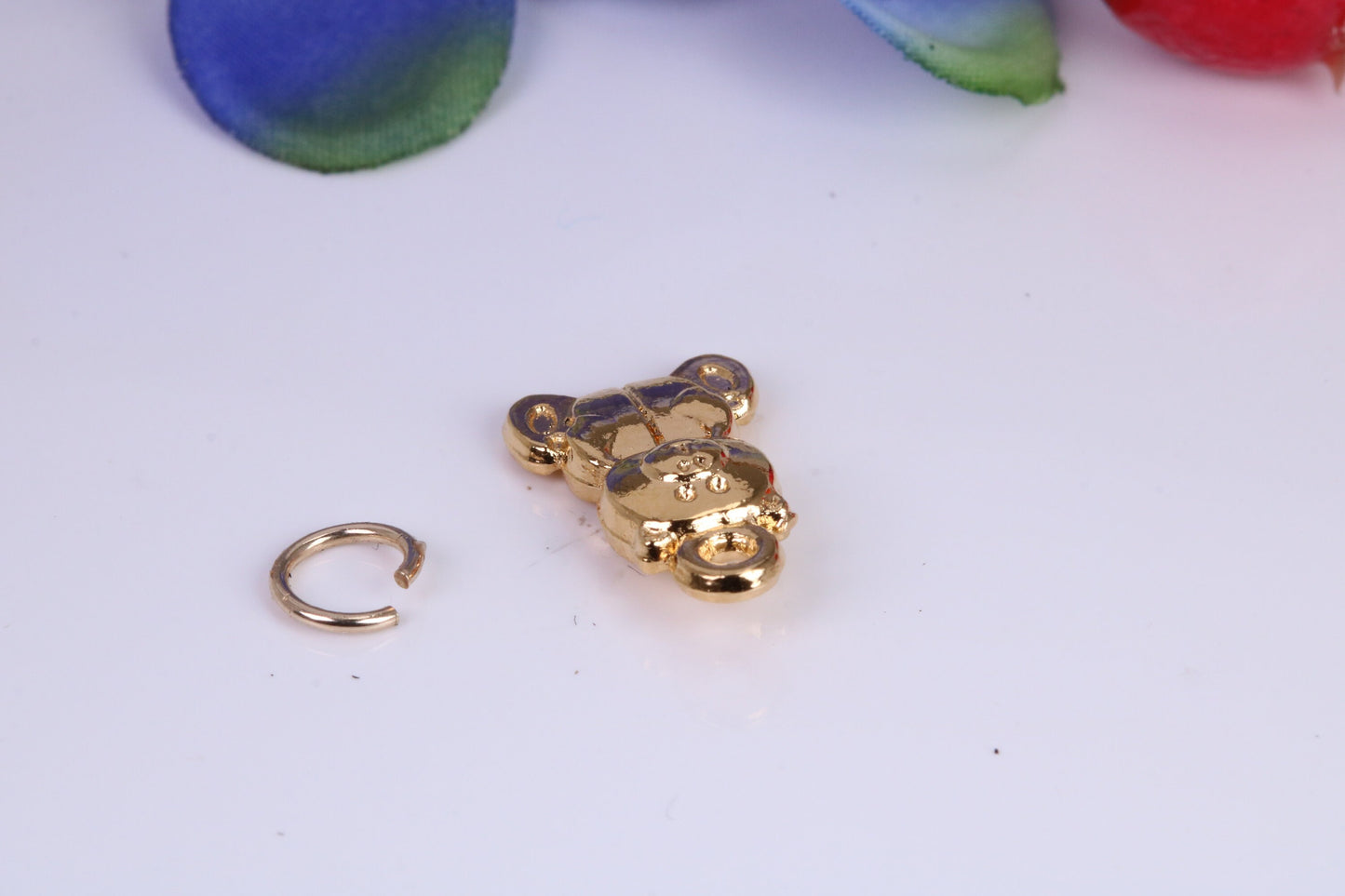 Teddy Bear Charm, Traditional Charm, Made from Solid Cast Yellow Gold, British Hallmarked