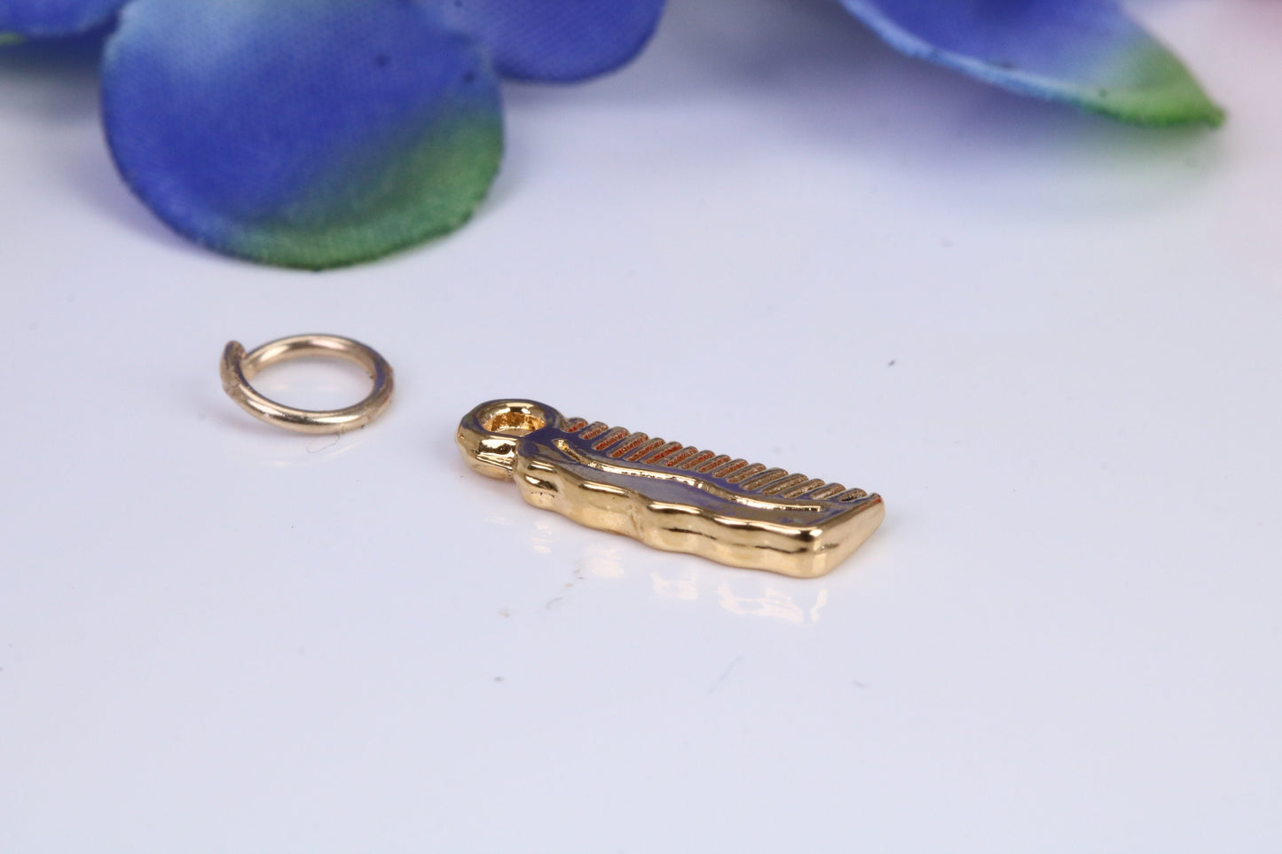 Hair Comb Charm, Traditional Charm, Made from Solid Cast Yellow Gold, British Hallmarked