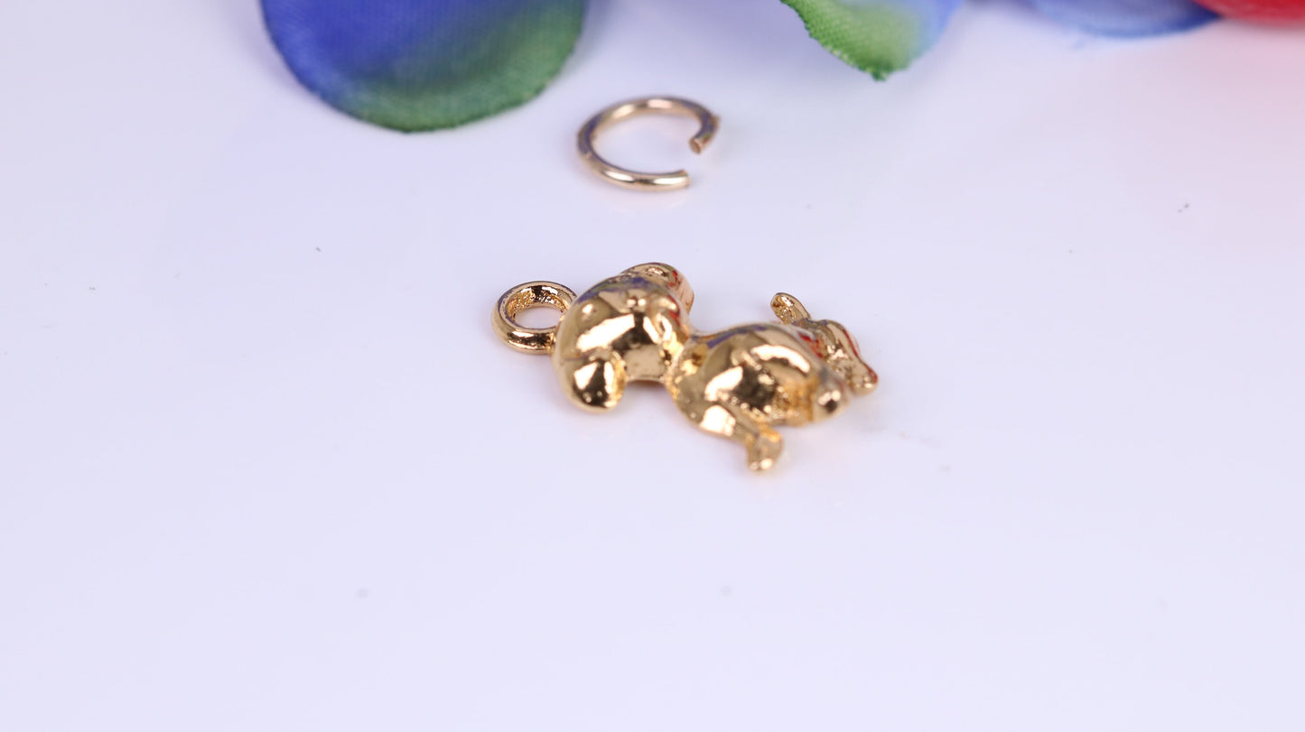 Dog Charm, Traditional Charm, Made from Solid Yellow Gold, British Hallmarked