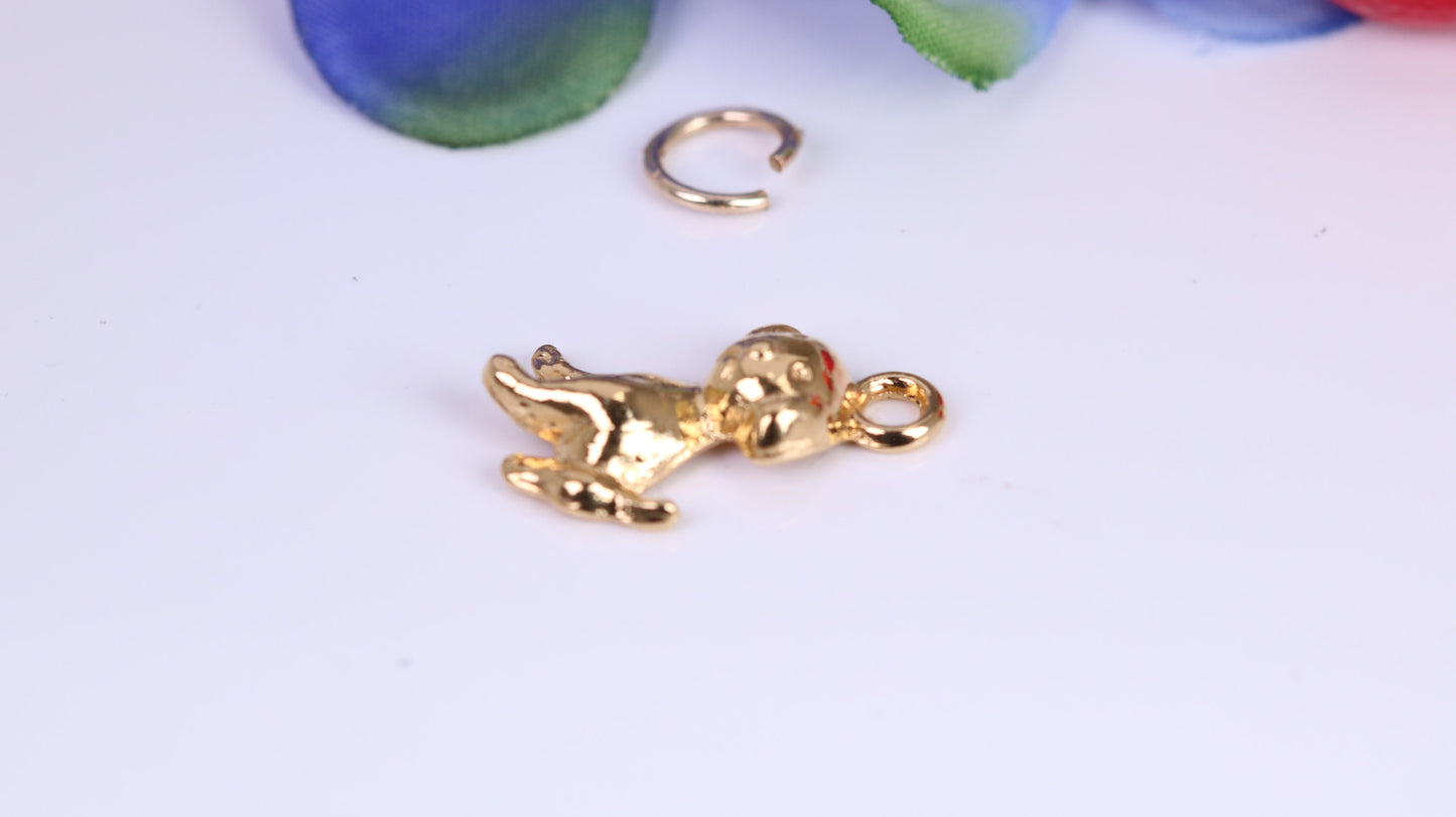 Dog Charm, Traditional Charm, Made from Solid Yellow Gold, British Hallmarked