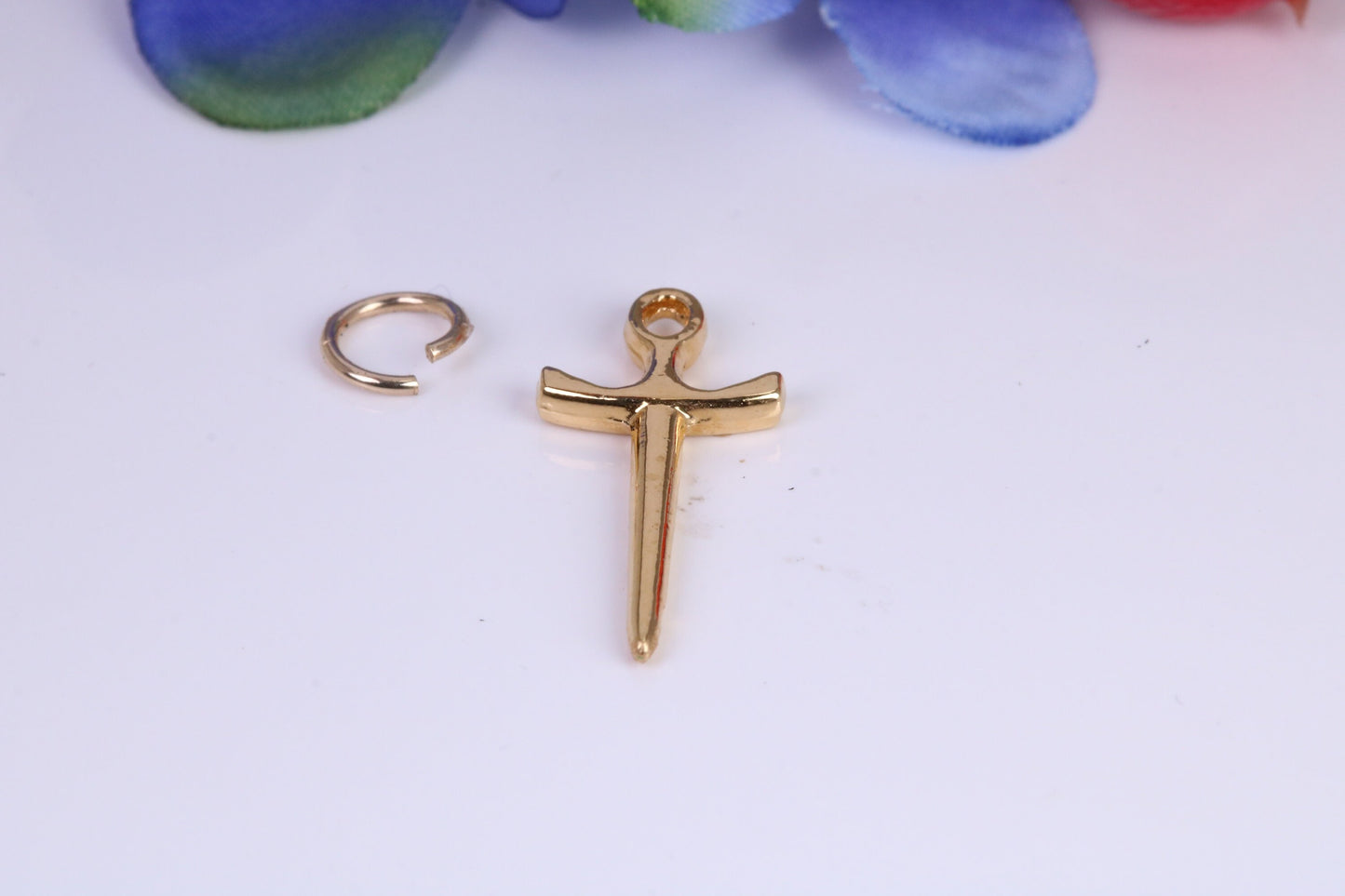 Sword Charm, Traditional Charm, Made from Solid Cast Yellow Gold, British Hallmarked