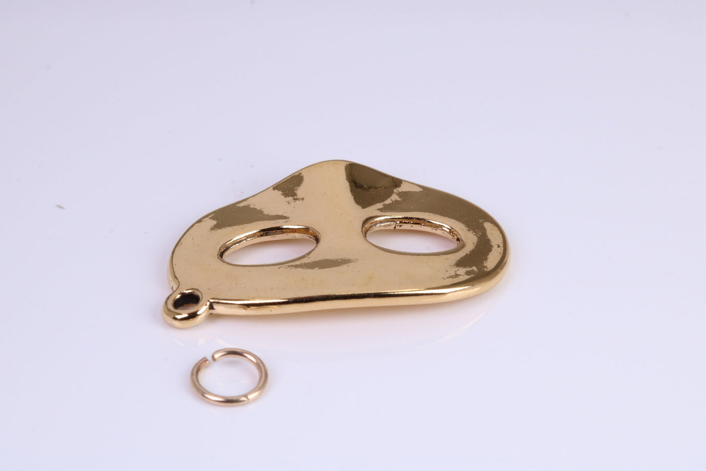 Pantomime Mask Charm, Traditional Charm, Made from Solid Cast Yellow Gold, British Hallmarked