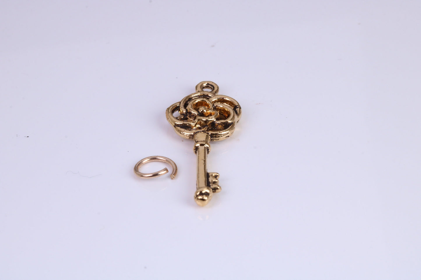 Key Charm, Traditional Charm, Made from Solid Cast Yellow Gold, British Hallmarked