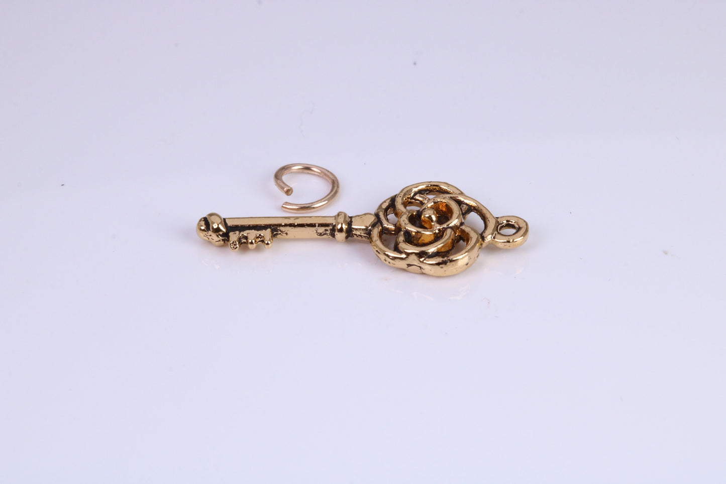 Key Charm, Traditional Charm, Made from Solid Cast Yellow Gold, British Hallmarked