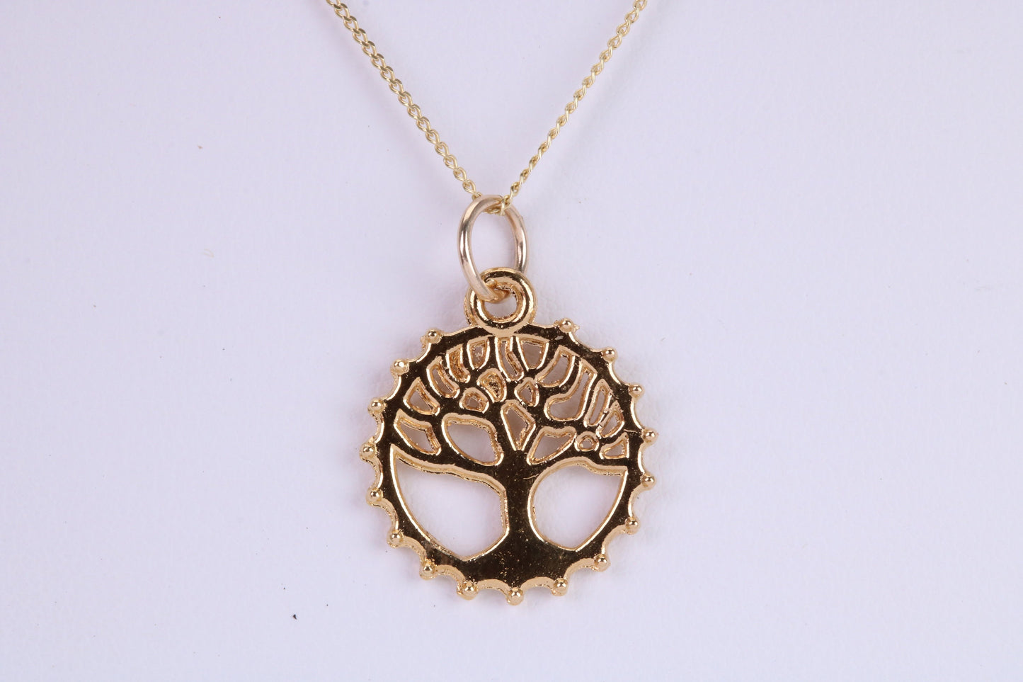 Tree of Life Necklace, Made from Solid Yellow Gold with High Polished Finish, British Hallmarked