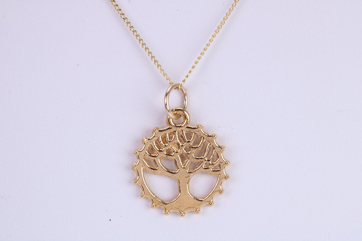 Tree of Life Necklace, Made from Solid Yellow Gold with High Polished Finish, British Hallmarked