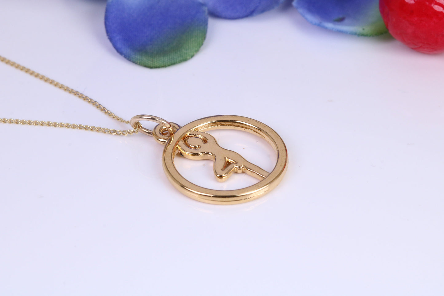 Gymnast Necklace, Made from Solid Yellow Gold with High Polished Finish, British Hallmarked
