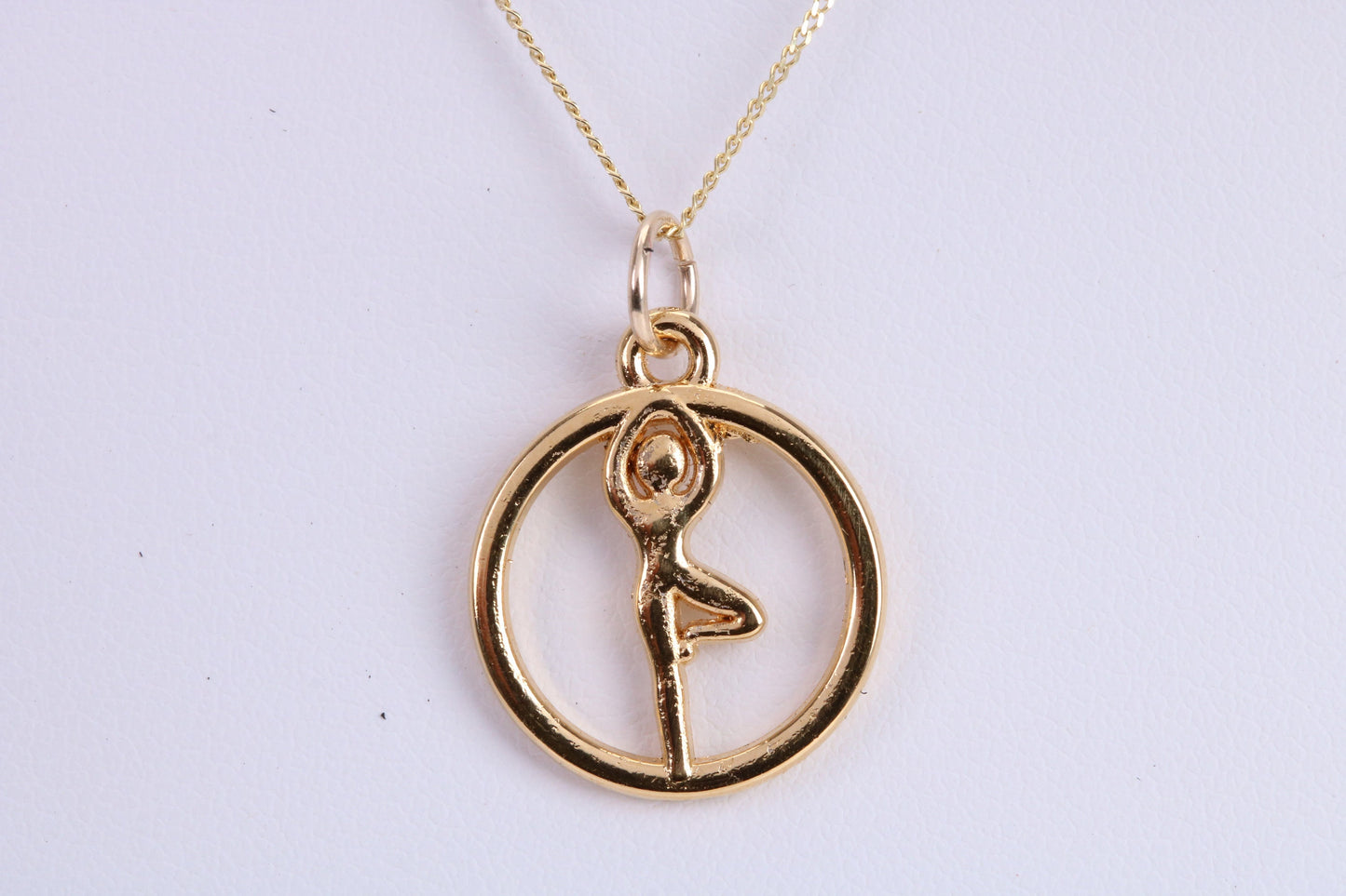 Gymnast Necklace, Made from Solid Yellow Gold with High Polished Finish, British Hallmarked