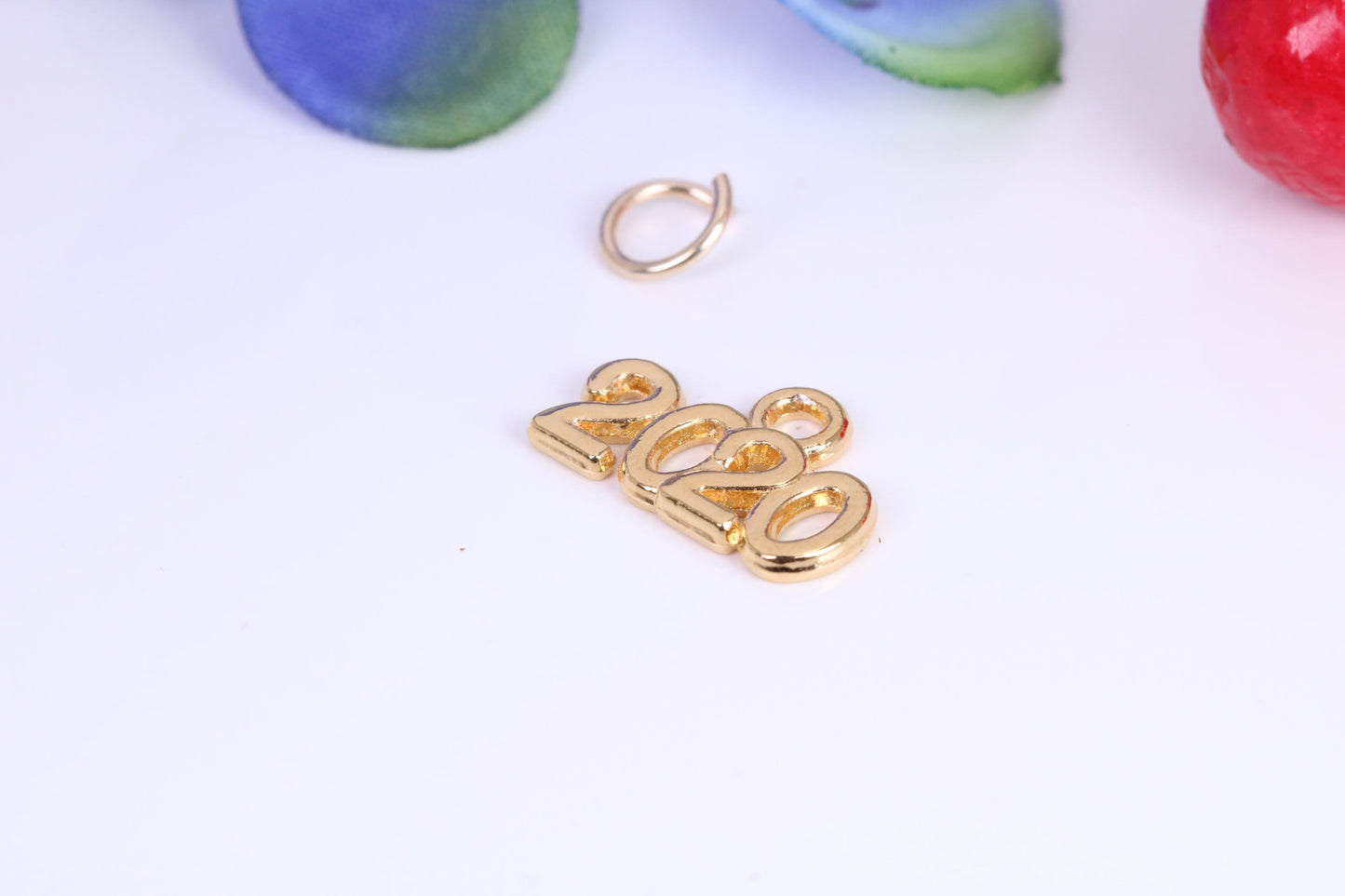 Year 2020 Charm, Traditional Charm, Made from Solid Cast Yellow Gold, British Hallmarked