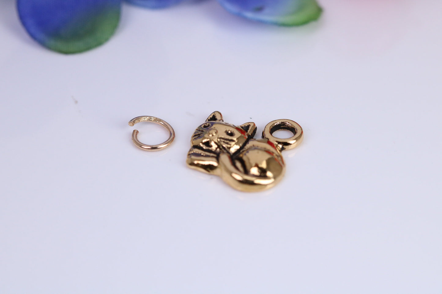 Cat Charm, Traditional Charm, Made from Solid Cast Yellow Gold, British Hallmarked