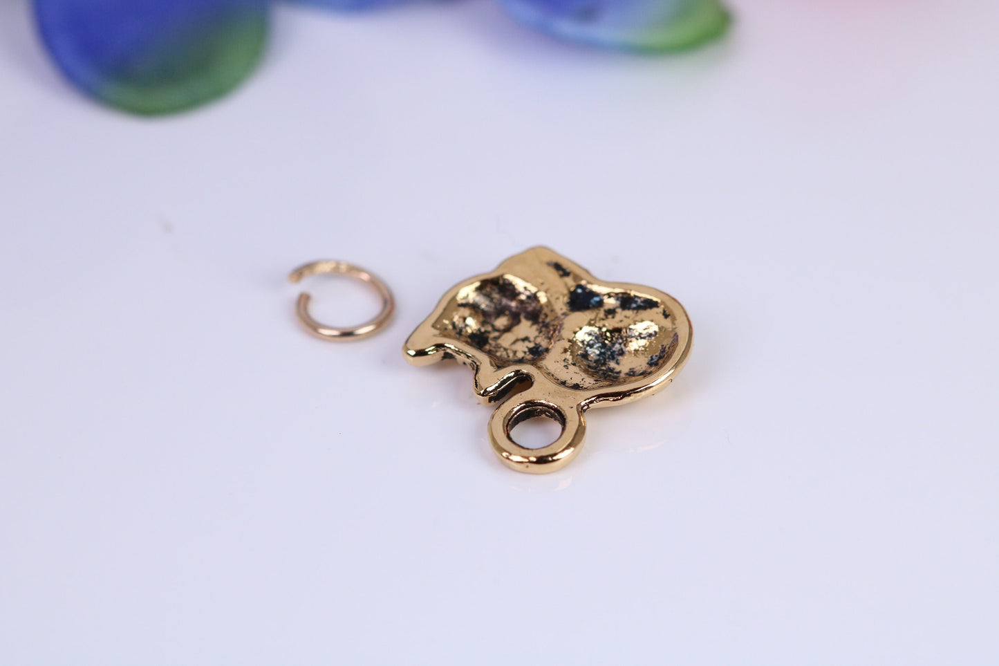 Cat Charm, Traditional Charm, Made from Solid Cast Yellow Gold, British Hallmarked