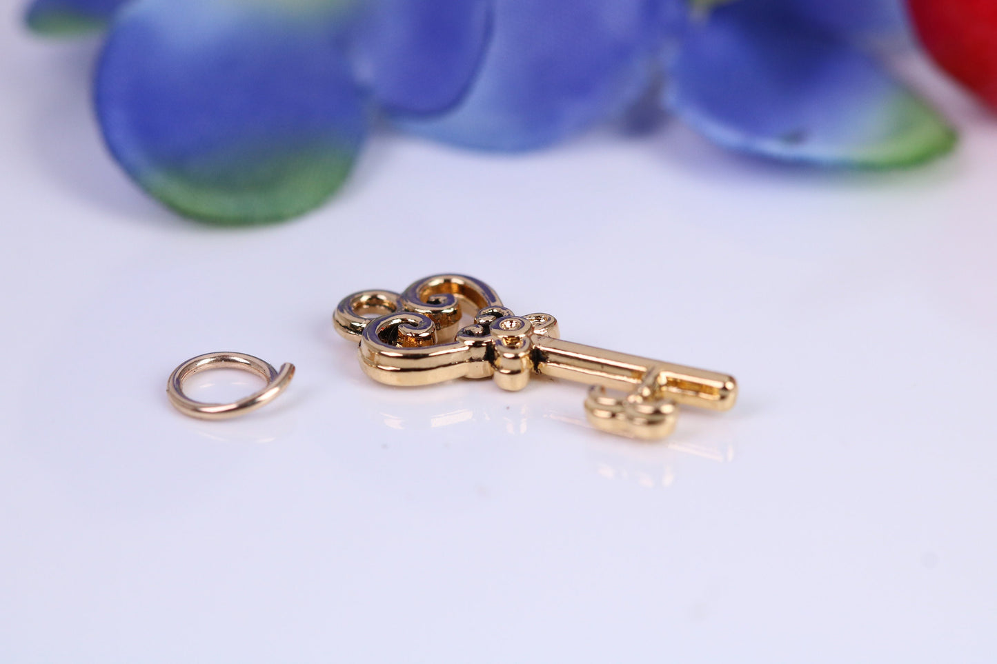 Key Charm, Traditional Charm, Made from Solid Cast Yellow Gold, British Hallmarked