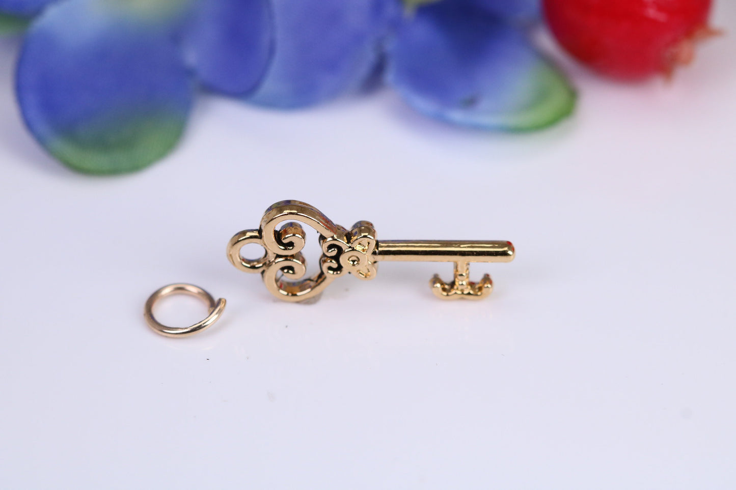Key Charm, Traditional Charm, Made from Solid Cast Yellow Gold, British Hallmarked