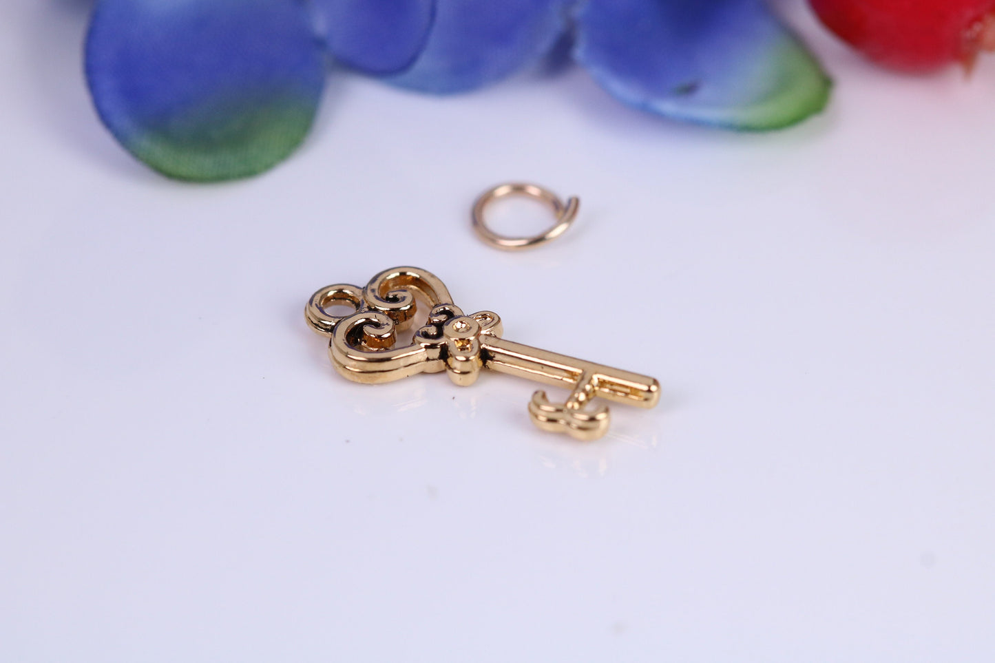 Key Charm, Traditional Charm, Made from Solid Cast Yellow Gold, British Hallmarked
