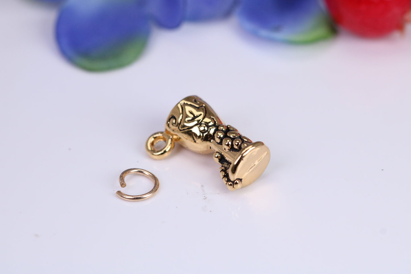 Wine Goblet Charm, Traditional Charm, Made from Solid Cast Yellow Gold, British Hallmarked