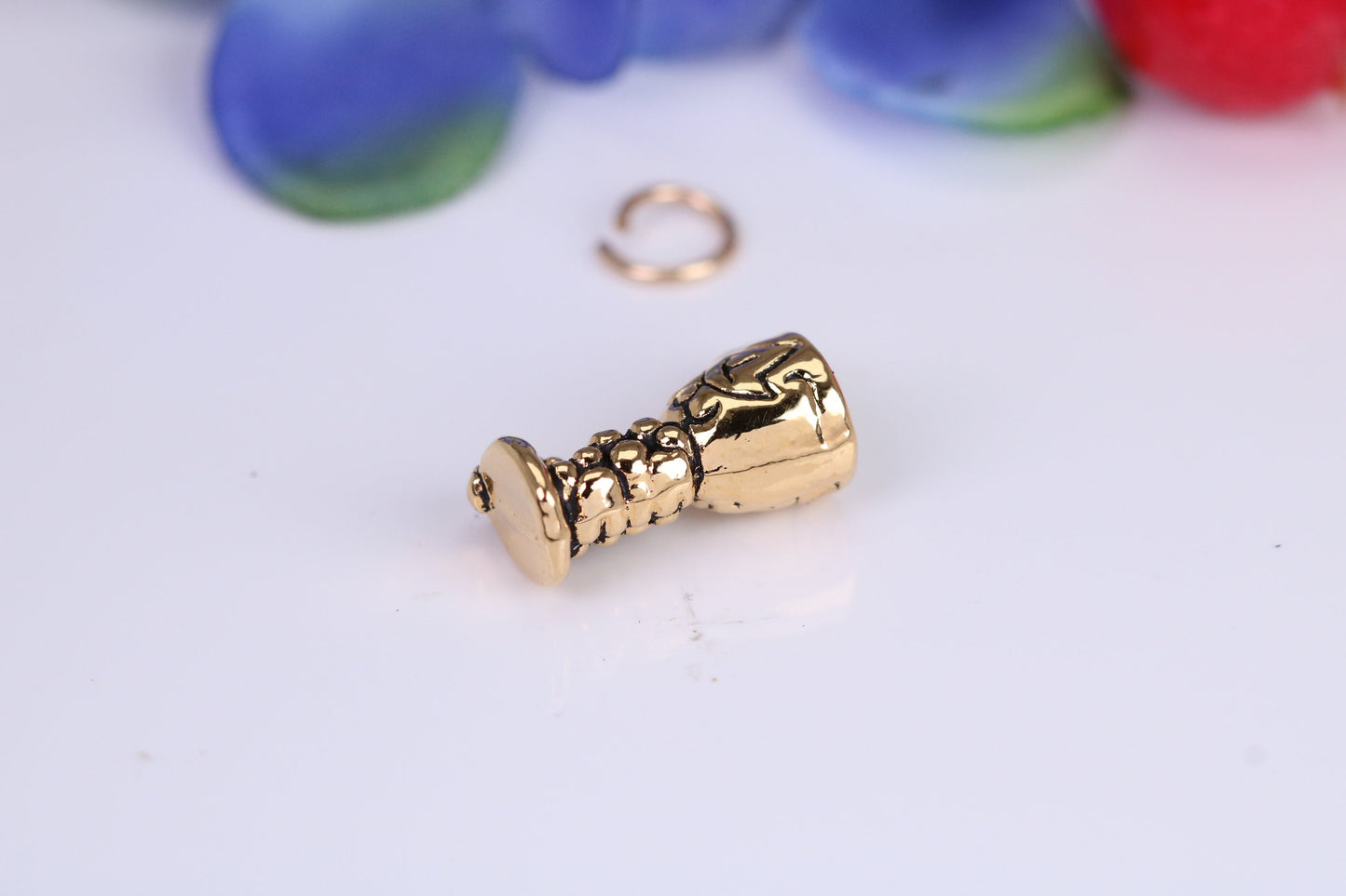 Wine Goblet Charm, Traditional Charm, Made from Solid Cast Yellow Gold, British Hallmarked