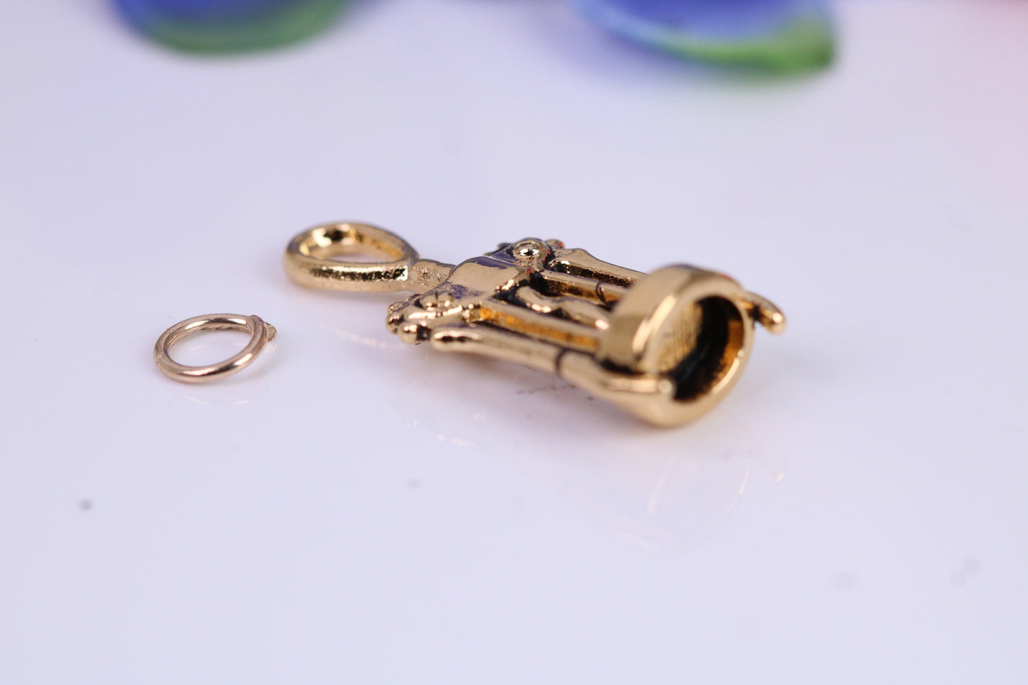 Wine Bottle Opener Charm, Traditional Charm, Made from Solid Cast Yellow Gold, British Hallmarked