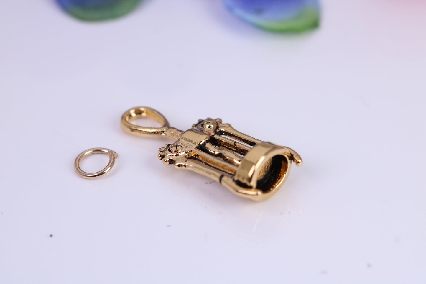 Wine Bottle Opener Charm, Traditional Charm, Made from Solid Cast Yellow Gold, British Hallmarked
