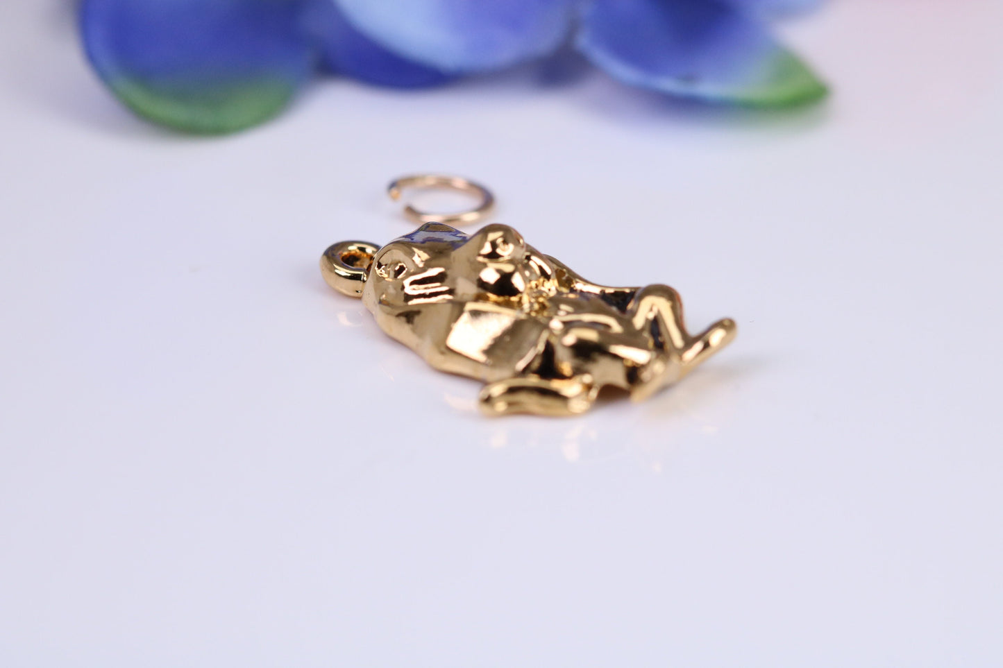 Basset Hound Charm, Traditional Charm, Made from Solid Cast Yellow Gold, British Hallmarked