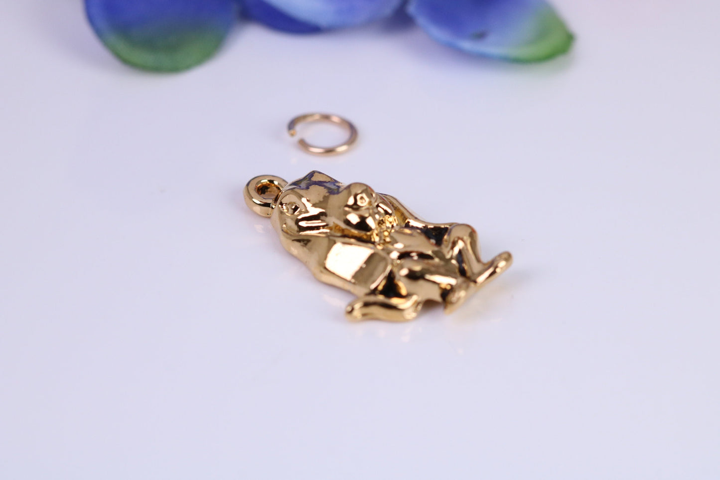 Basset Hound Charm, Traditional Charm, Made from Solid Cast Yellow Gold, British Hallmarked