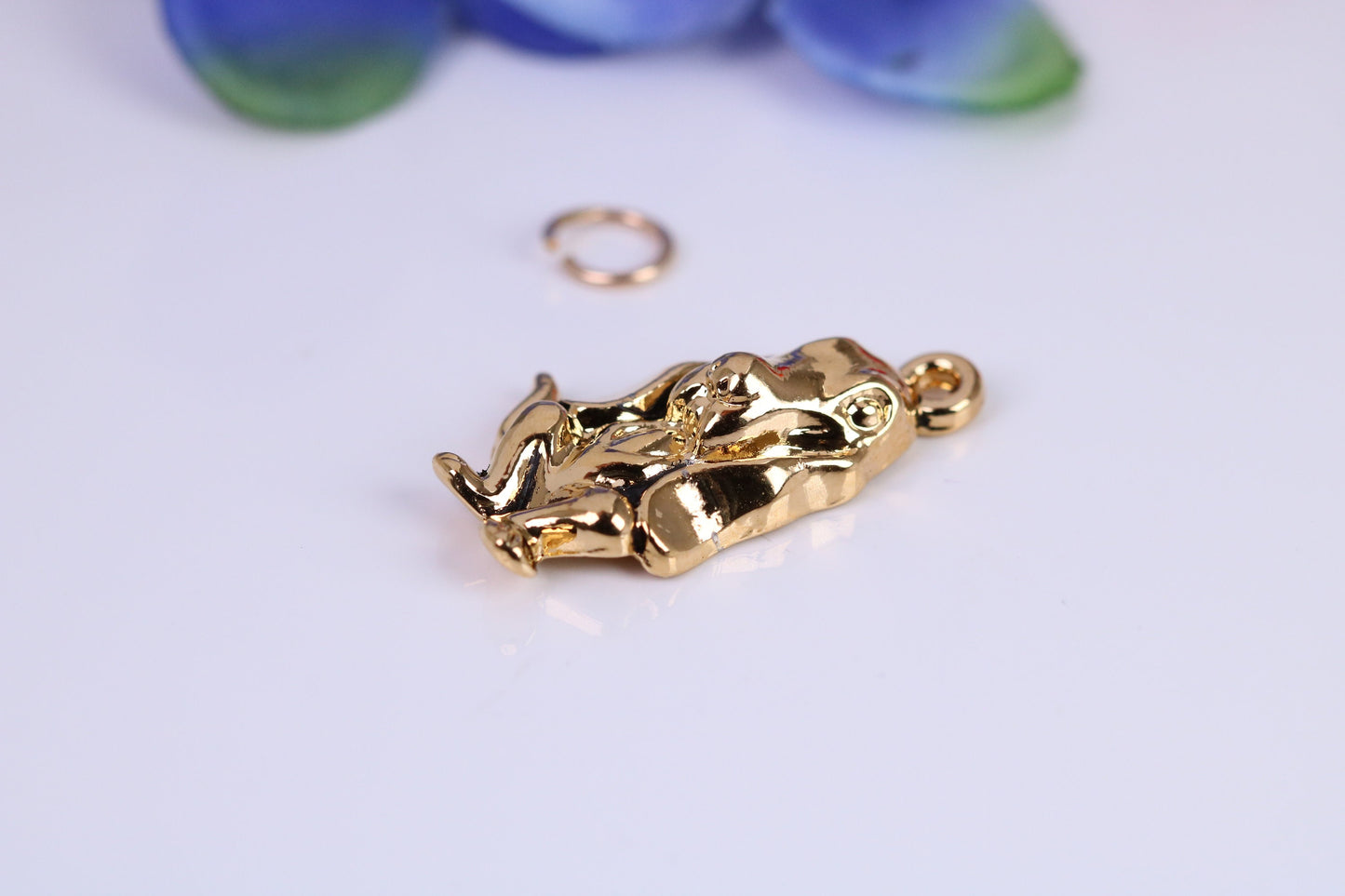 Basset Hound Charm, Traditional Charm, Made from Solid Cast Yellow Gold, British Hallmarked