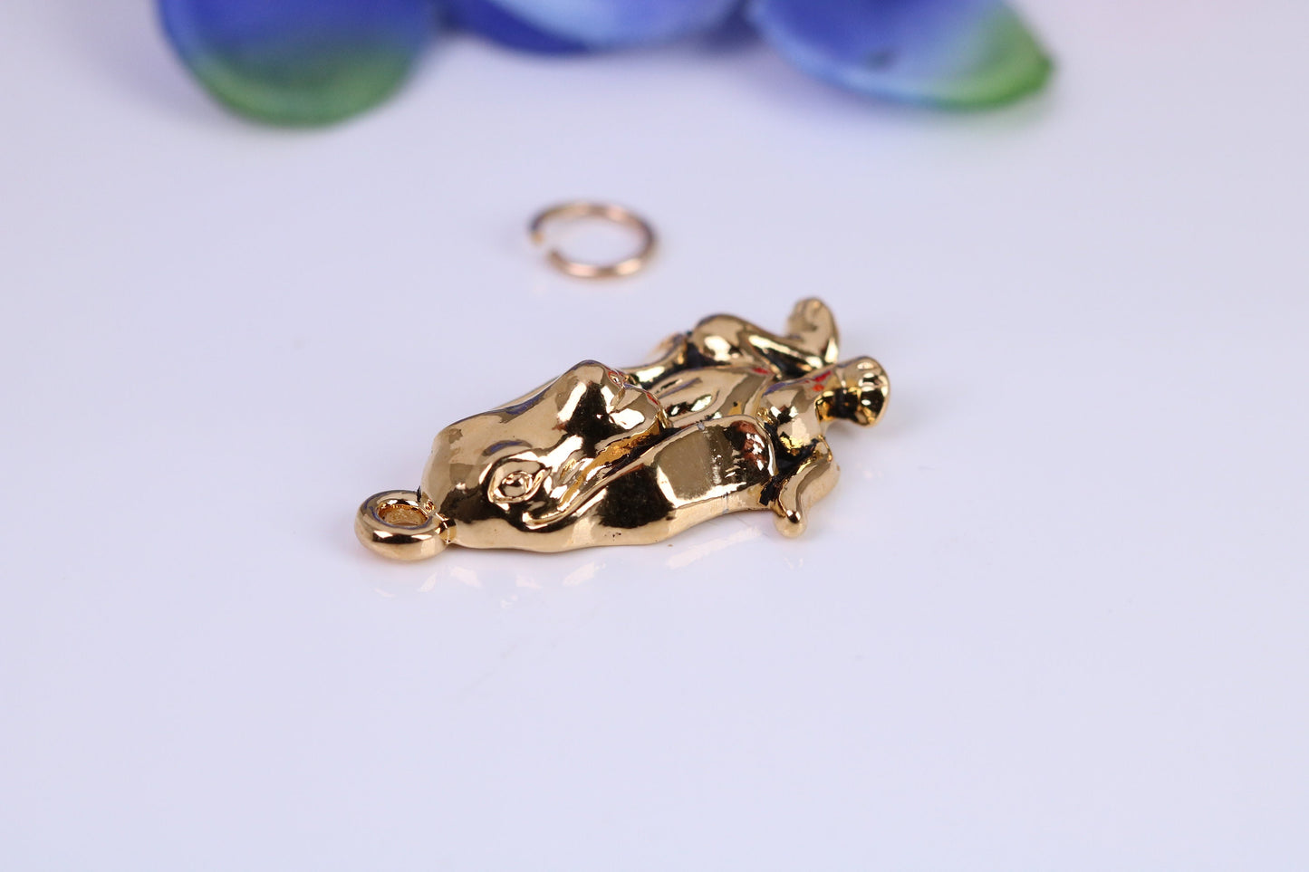 Basset Hound Charm, Traditional Charm, Made from Solid Cast Yellow Gold, British Hallmarked