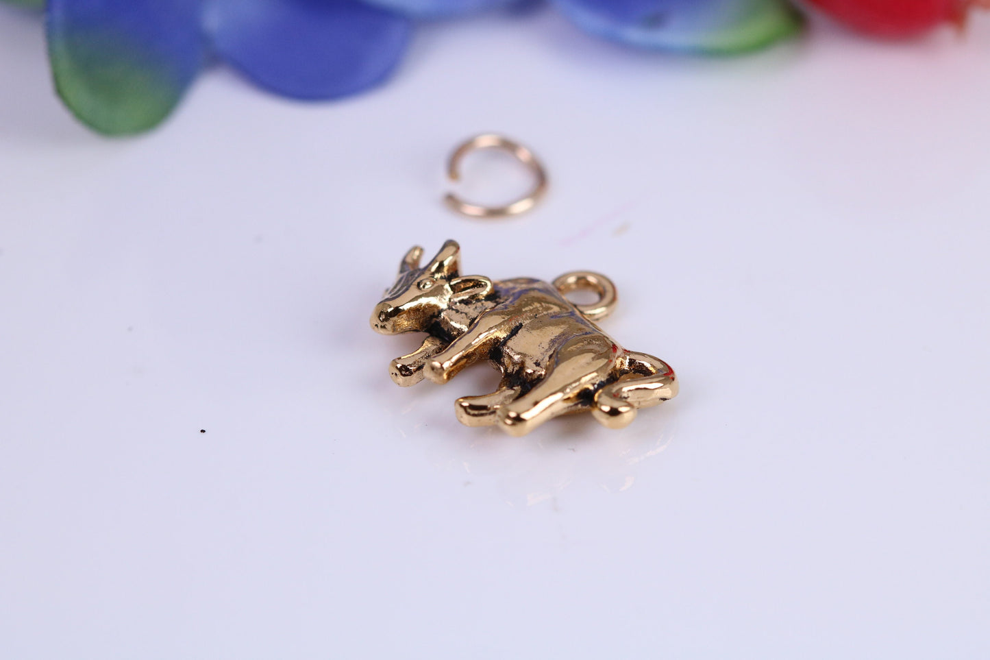 Cow Charm, Traditional Charm, Made from Solid Cast Yellow Gold, British Hallmarked
