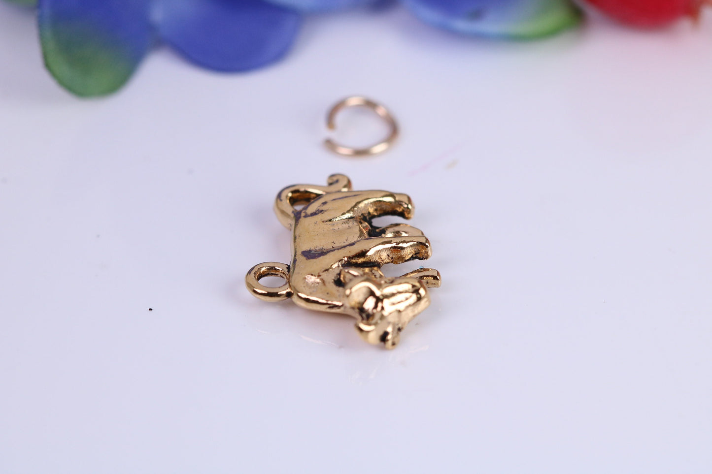 Cow Charm, Traditional Charm, Made from Solid Cast Yellow Gold, British Hallmarked