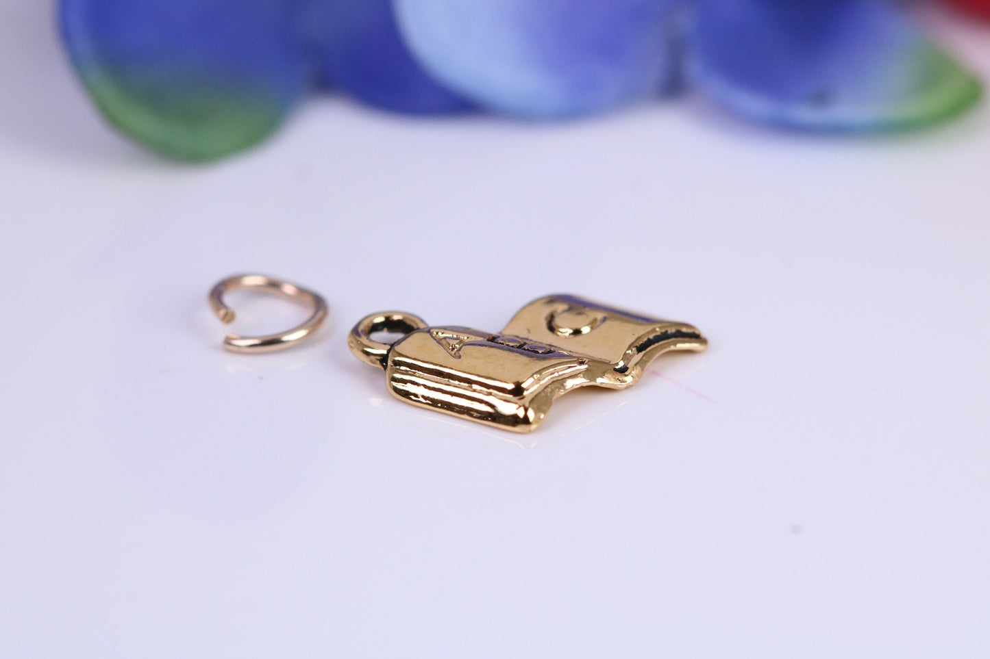 Reading Book Charm, Traditional Charm, Made from Solid Cast Yellow Gold, British Hallmarked