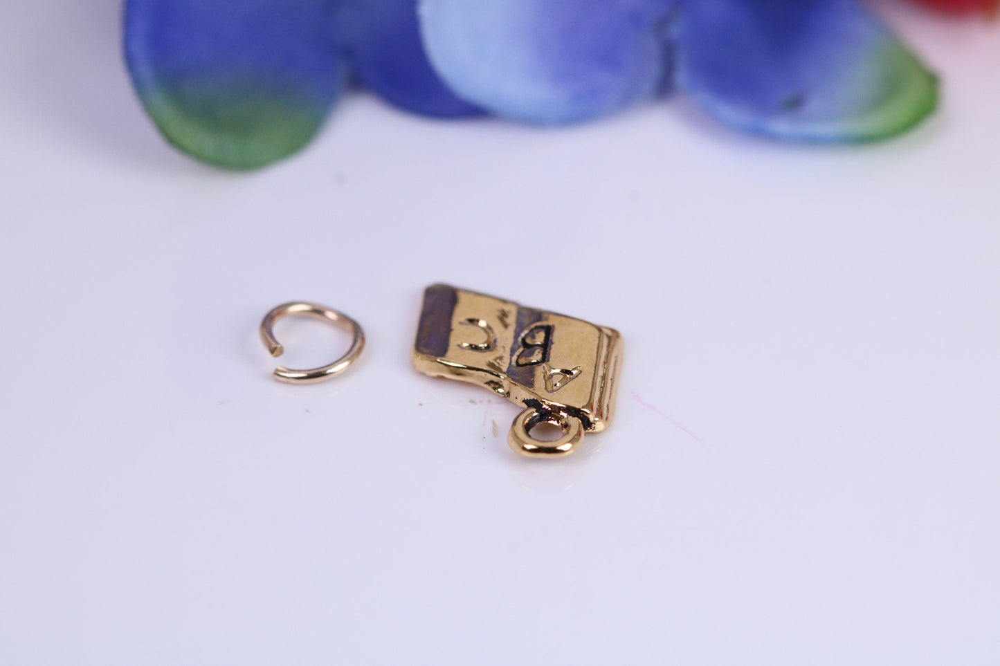 Reading Book Charm, Traditional Charm, Made from Solid Cast Yellow Gold, British Hallmarked