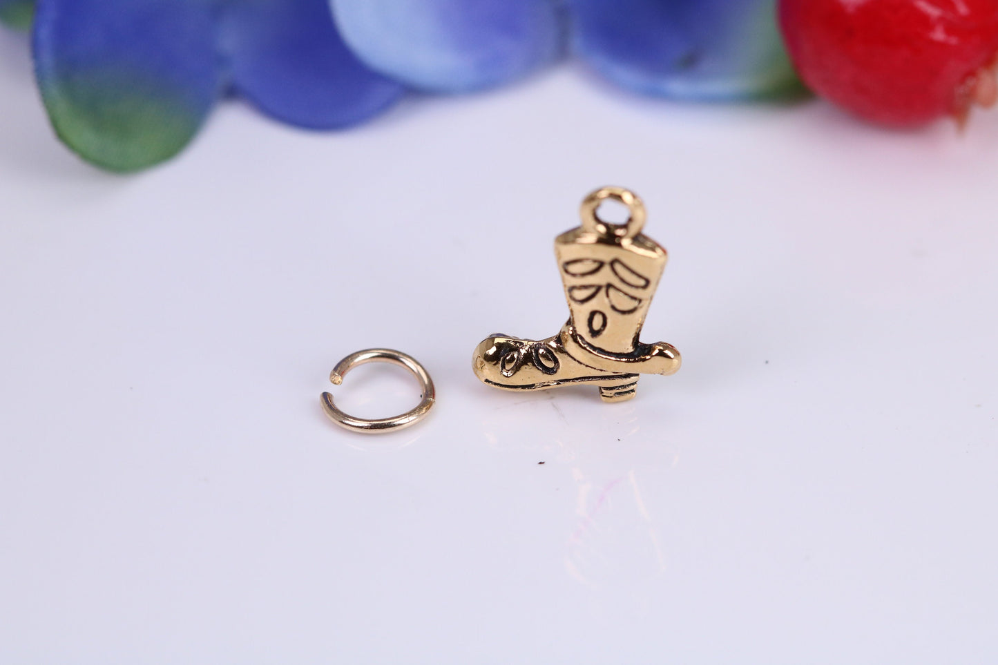 Cowboy Boot Charm, Traditional Charm, Made from Solid Cast Yellow Gold, British Hallmarked