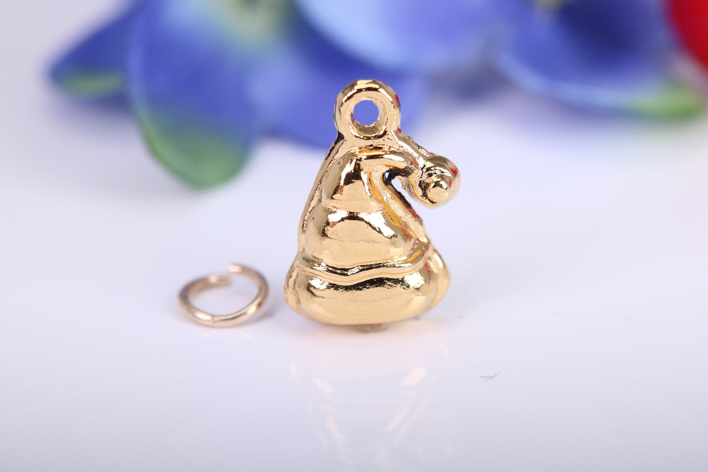 Santa's Hat Charm, Traditional Charm, Made from Solid Cast Yellow Gold, British Hallmarked
