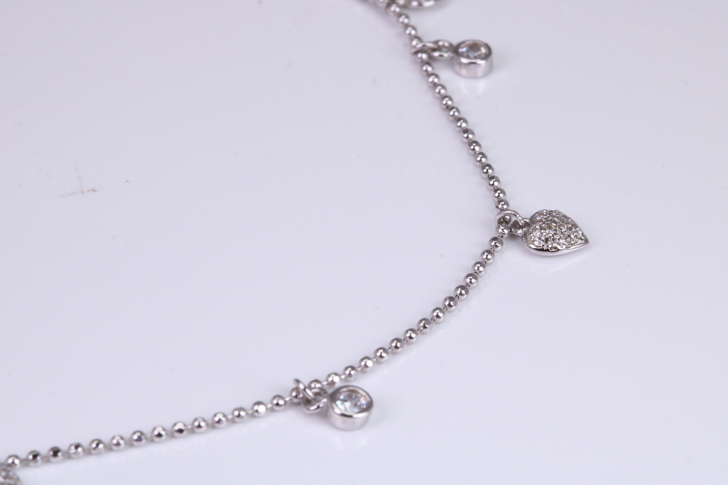 Diamond White Cubic Zirconia set Necklace, made from solid Sterling Silver