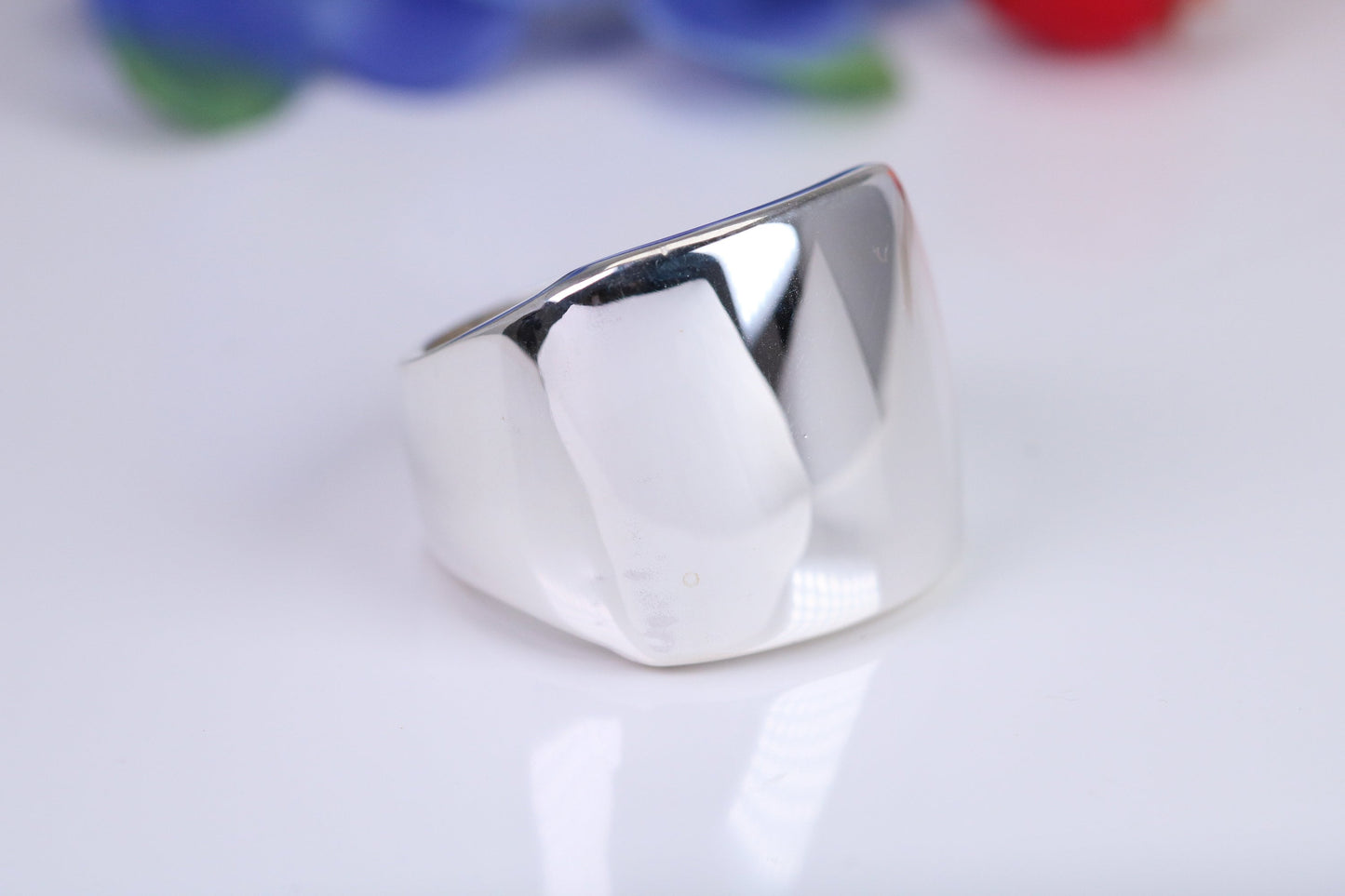 Very very large substantial and very heavy signet ring, made from solid cast silver, British Hallmarked