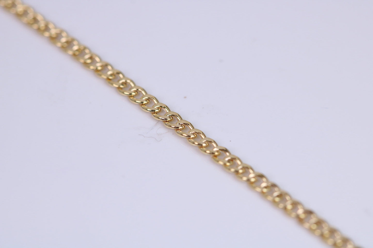 Flat Diamond cut Curb Link Chain, 9ct Yellow Gold, 18 Inches Long, British Hallmarked