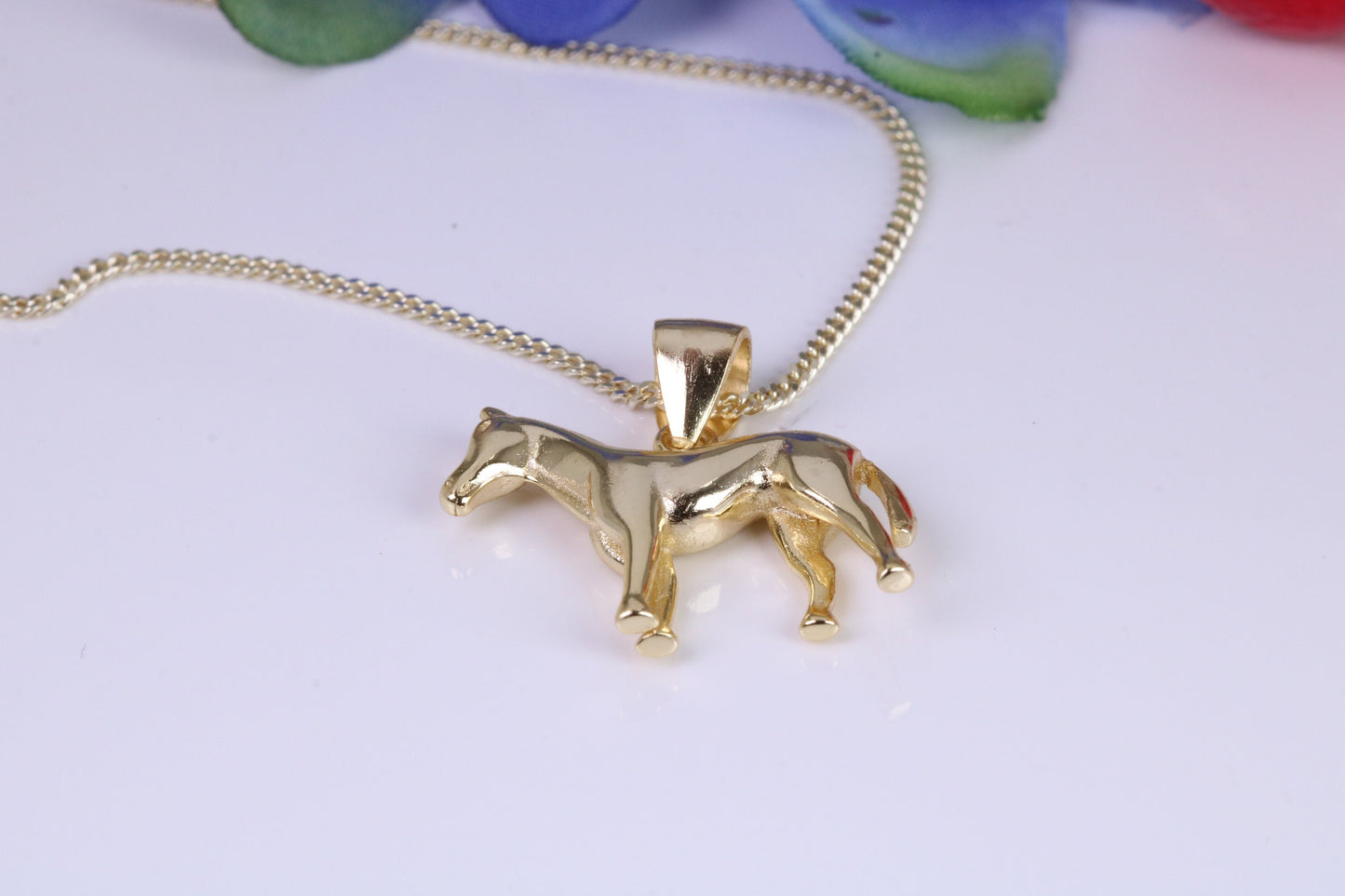 Horse Necklace, Made from solid Sterling Silver, 18ct Yellow Gold Plated