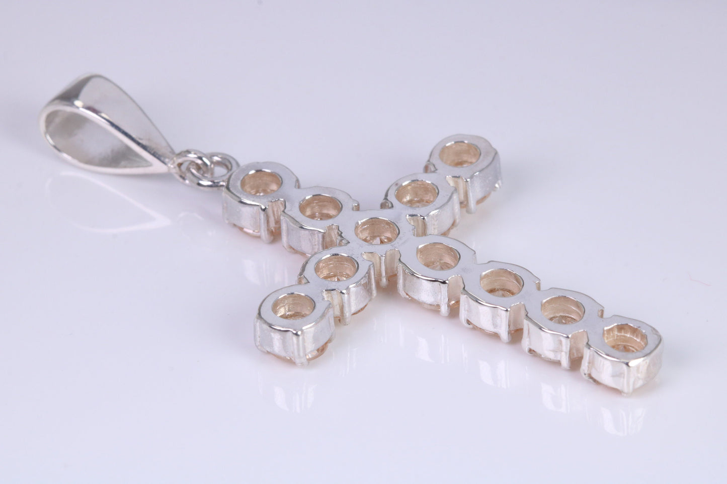 Champagne C Z set 60 mm Long Cross, Made From Solid Cast Silver