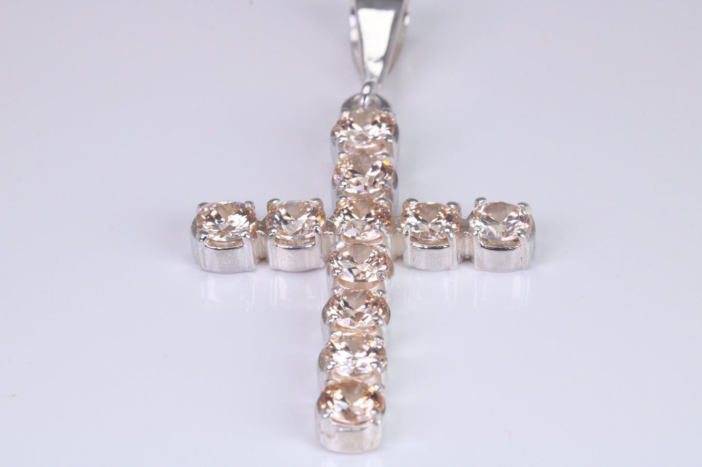 Champagne C Z set 60 mm Long Cross, Made From Solid Cast Silver